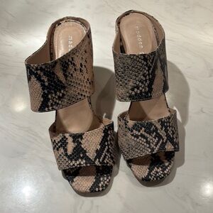 Madden Girl Black and Tan Snake Print Mules — Candiice